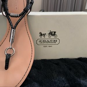 Authentic Coach Black Sandals, Size 9